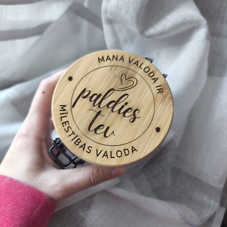 Storage container - jar Mana valoda ir mīlestības valoda, paldies Tev